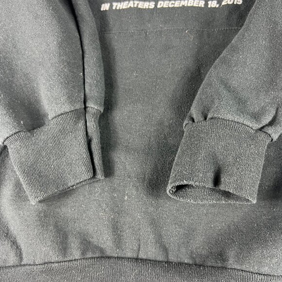 2015 Star Wars The Force Awakens Sweatshirt Adult Large Black Faded Hoodie Movie - Picture 3 of 15